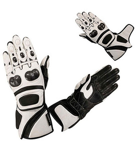 รถจักรยานยนต์ Cowhide หนังแข่งรถมอเตอร์ไซด์ถุงมือสีแดงคุณภาพดีสีแดง - Product Image 4