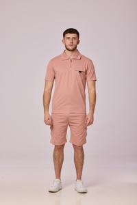 Camiseta Polo de estilo único para hombre, conjunto doble transpirable de entrenamiento, ropa de verano para hombre, conjunto de camisa y pantalones cortos deportivos - Product Image 5