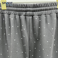 Survêtements de jogging légers en molleton de coton de haute qualité avec logo personnalisé imprimé, cordon de serrage, haute couture pour hommes, entièrement ornés de strass