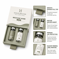 Boîte d'emballage personnalisée pour flacons, boîte rigide à tiroir avec insert en mousse, logo personnalisé, emballage pour flacons en verre pharmaceutiques, flacons de médicaments