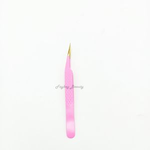 Pince à épiler pour cils Pince à épiler pointue pour outils de beauté Ensemble de pinces à épiler logo Custim couleur rose de haute qualité en acier inoxydable - Product Image 1