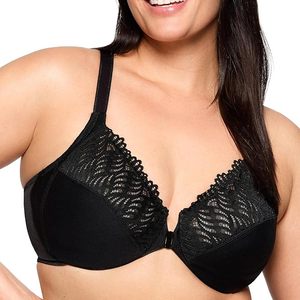 Sujetador deportivo de compresión de alto impacto y soporte superior para mujer, talla grande, con cierre frontal, aros y espalda en T, liso y con Wonderwire - Product Image 5