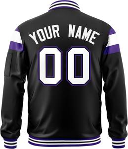 Chaqueta Bomber Varsity de lujo, tela satinada de gran tamaño, rayas de contraste Premium, ropa de calle de alta calidad, chaqueta al por mayor para hombres - Product Image 2