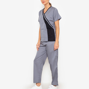 Vente en gros de blouses médicales unisexes 100% coton, ensembles personnalisés pour médecins et infirmières, 5 poches, anti-froissement, design tendance - Product Image 3