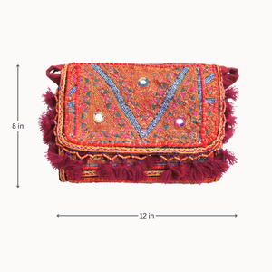 Bolso de Mano de Verano para Mujer Noorvi, Estilo Bohemio de Lujo con Bordado, Espejo, Borlas y Cierre de Cremallera con Perlas - Product Image 3