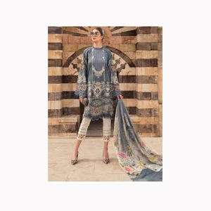 Vente en gros de nouvelles robes pakistanaises de pelouse Salwar Kameez robes de soirée brodées pour femmes Shalwar Kameez robe de soirée en soie vente à chaud - Product Image 6