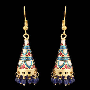 Boucles d'oreilles fantaisie pour femme Chase Value - Bijoux artificiels - Doré et bleu - Product Image 1