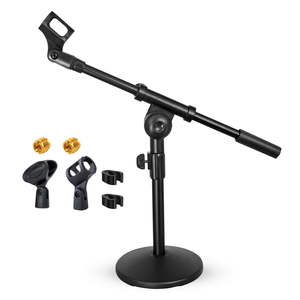 5Core Round Base <b>Desktop</b> Mic <b>Stand</b> Universal Desk Microphone Holder Table Top <b>Stands</b> - Product Image 1