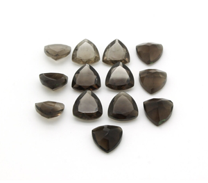 Cuarzo ahumado natural Trillón Triángulo corte Facetado Piedra preciosa suelta calibrada Fabricante Precio al por mayor Joyería Precio de fábrica - Product Image 4
