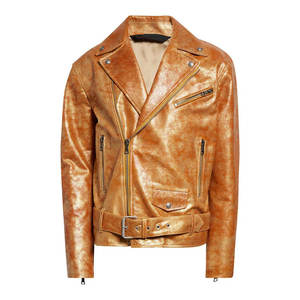 Veste de moto moderne en cuir véritable coupe-vent pour hommes, vêtements d'extérieur d'hiver pour motocyclistes de course et de moto. - Product Image 1