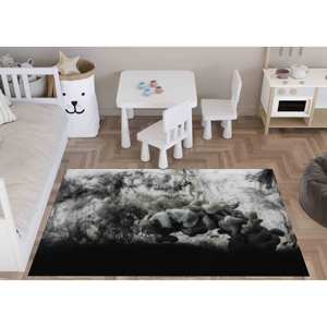 Tapis imprimé - Design classique noir de luxe moderne pour la décoration de bureau et extérieure, avec tapis à poils doux - Product Image 2
