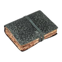 Elegante Diario de Tapa Dura con Grabado Floral en Relieve, Encuadernado en Cuero Negro, Estilo Vintage, para Viajes, Dibujo, Recuerdos, Cuaderno de Notas, Regalo Al-Amir