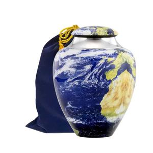 Earth Planet Metal Cremation <b>Urn</b> for <b>Ashes</b> Unique Memorial <b>Urn</b> for Human <b>Ashes</b> Funeral <b>Urn</b> with Bag - Product Image 6