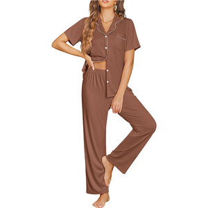 Ensemble de pyjama pour femme sur mesure de haute qualité, vêtements de nuit doux, vêtements de détente pour un sommeil confortable à la maison, à porter au quotidien - Product Image 1
