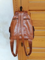 Sac à dos marocain unisexe en cuir Boho fait main en cuir marron