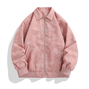 Veste d'extérieur en cuir PU coupe-vent élégante pour hommes Veste à col rabattu à la mode randonnée sportive Veste d'extérieur chaude pour hommes - Product Image 3