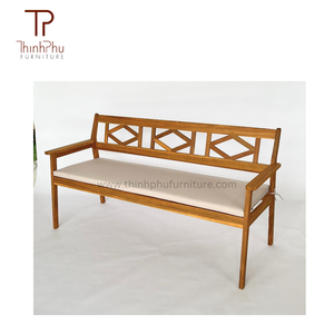 Banc en bois massif d'usine du Vietnam Mobilier de jardin multi-usage pour patio extérieur Parc Villa Maison Entrée Centre commercial Supermarché École - Product Image 4