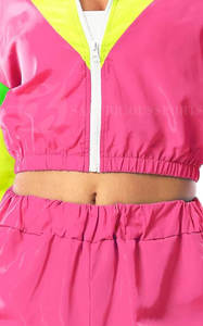 Conjunto Deportivo de Invierno con Capucha, Estilo Hip Hop, Impermeable, Ligero, de Nailon, Diseño Personalizado, Top Corto con Cremallera y Chaqueta Cortavientos - Product Image 5