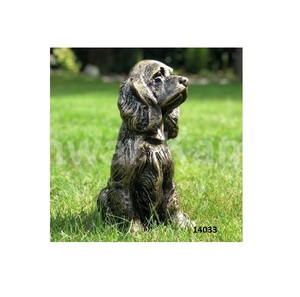 Sculptures de chien en or brossé robuste de haute qualité pour décor de parc de patio de jardin de jardin à la maison - Product Image 1