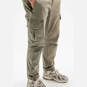 Pantalon cargo en toile taille haute pour homme - Design décontracté quotidien, coupe décontractée, style utilitaire, tissu respirant et lourd - Product Image 4