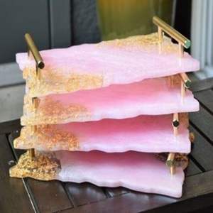 Plato de resina único elegante diseño hecho a mano personalizable duradero para entretener a amigos familia hogar decorativo 100 Uds - Product Image 3