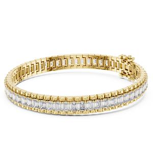 Pulsera de Tenis de Oro Sólido de 18K con Certificación VDS IGI, Diamantes de Corte Esmeralda de Lujo, Regalo para Ella, Diamantes CVD Cultivados en Laboratorio, 29.9g - Product Image 3