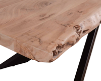 Table de salle à manger de cuisine pliable facile à déplacer, en bois d'acacia naturel massif durable à épaisseur élevée, avec des pieds en forme d'araignée robustes