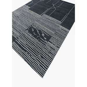 Zuri Hand Knotted Wool <b>Rugs</b> Abstract <b>Boho</b> Style for Teen Living Room Bedroom 9x12 Rectangle Hallway Pattern Grey Black-LCA-7041 - Product Image 2