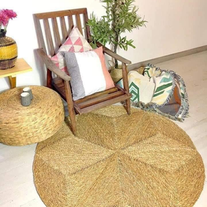 Alfombrillas de jacinto de agua de tendencia caliente de Vietnam Alfombra tejida trenzada de fibra Natural para dormitorio hogar Resort Hotel sala de estar piso - Product Image 5