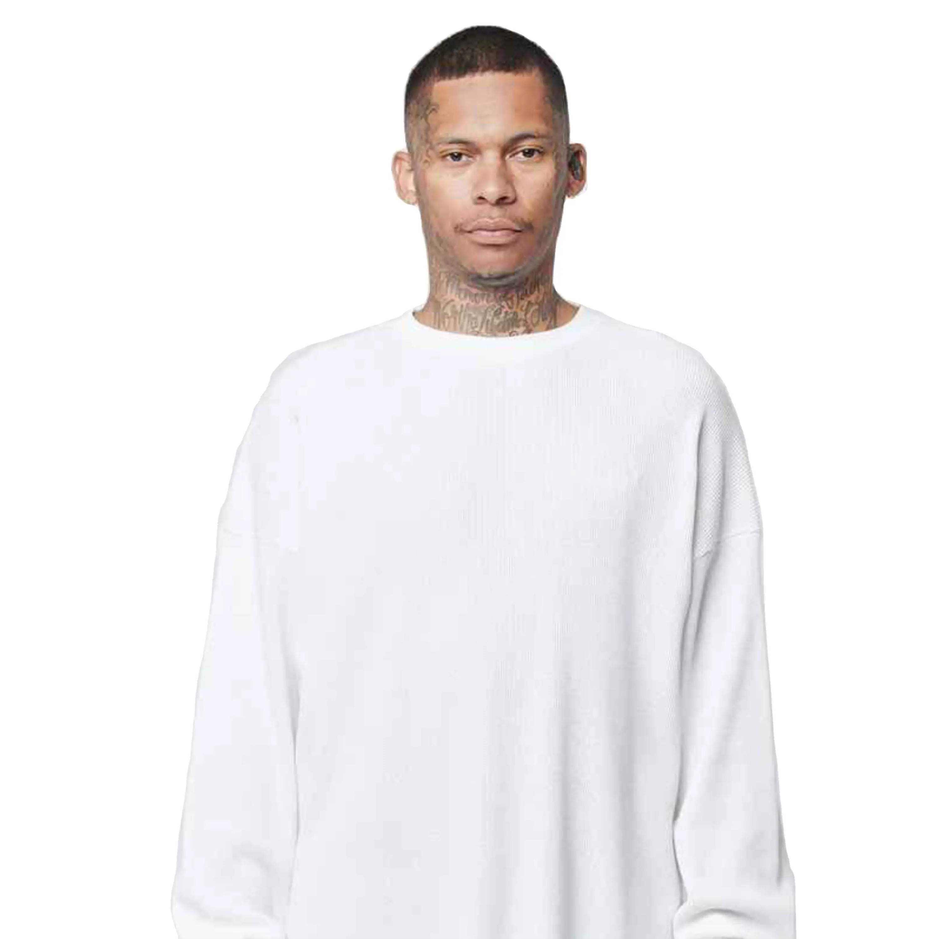 Camisetas térmicas ajustadas informales de moda para hombre de calidad superior Waffle Knit Camiseta de manga larga Soft Active para la venta