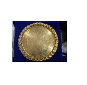 Plaque de chargeur en laiton de haute qualité vente chaude décoration de fête de mariage plaque de chargeur ronde en laiton doré - Product Image 3