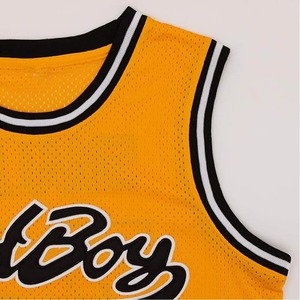 Maillot de basket-ball respirant pour homme 100% polyester jaune avec nom de l'équipe imprimé maillots de football maille sublimation vêtements de sport - Product Image 5