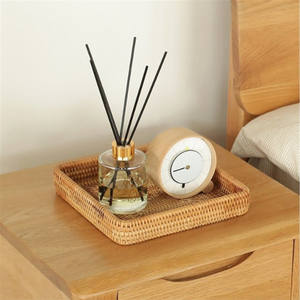 Lot de 3 plateaux de service en rotin naturel faits à la main, vaisselle d'hôtel de haute qualité, décoration directement du Vietnam - Product Image 2