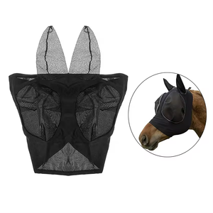 Horse Fly Mas con Orejas Comfort Fit Mesh Trail Pasture Sun Protección UV - Product Image 5