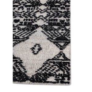 Tapis en laine et viscose noué à la main, motif géométrique grand format, couleur ivoire, pour la décoration de la salle de séjour des adolescents, AKWV-13019 - Product Image 4