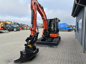 Mini-excavatrice sur chenilles Kubota KX060-5, 6 tonnes, compacte, avec boîte de vitesses, pour travaux de construction et agricoles - Product Image 3