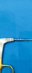 Micro tijeras laríngeas rectas (25cm) acero inoxidable hecho a mano en acabado dorado y mate para uso operativo - Product Image 4