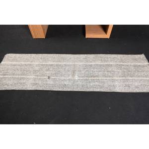 Alfombra de lana gris clásica moderna de 2x6 pies, alfombra rectangular de estilo turco hecha a mano, diseño de retazos, látex ecológico para comedor - Product Image 3