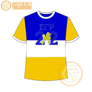 T-shirt de sororité Sigma Gamma Rho pour femmes en gros, 100% coton jersey, respirant, anti-froissement, séchage rapide, décontracté - Product Image 4