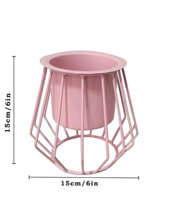 Pot de fleurs en métal rose de qualité supérieure pour plantes d'intérieur, décoration moderne pour salon, chambre à coucher, bureau et balcon, vente en gros en provenance d'Inde - Product Image 4