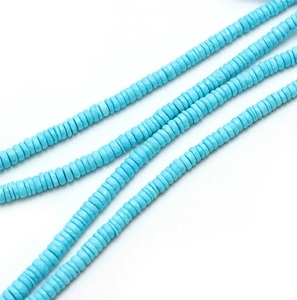 Natural <b>Turquoise</b> Heishi Blue Gemstone <b>Beads</b> Third Party Certified Crafting Necklace Jewelry Featuring Coszcatl Exports - Product Image 4
