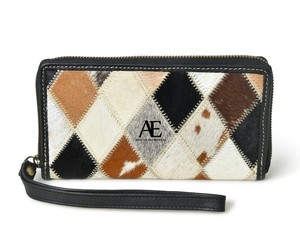 กระเป๋าคลัทช์หนังวัวขนสัตว์แท้มาใหม่กระเป๋าเงินแบบตะวันตกแบบแพทช์ - Product Image 1