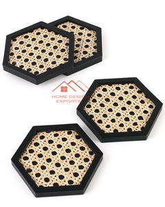 Wooden <b>Coasters</b> with Non-Slip Pad Cup <b>Coasters</b> for Table Organizer Popular Design Round <b>Wood</b> <b>Coasters</b> Acacia - Product Image 4