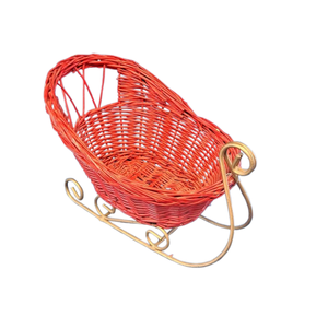 Fabricación y venta al por mayor Trineo de Papá Noel de ratán Vintage para decoraciones navideñas accesorios de decoración del hogar de Vietnam - Product Image 4