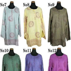 Kurta Vintage 100% Algodón con Estampado Jai Shree Ram, Ropa de Oración Boho, Ropa para el Hogar, Precio al por Mayor - Product Image 1