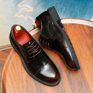 Chaussures Oxford en cuir de vachette pleine fleur avec talon amorti et design antidérapant, chaussures habillées pour hommes, chaussures en cuir - Product Image 3