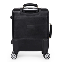 Valises à roulettes unisexes en cuir véritable 100 %, 4/2 roues, bagages durables avec serrure – Sac de voyage élégant et pratique