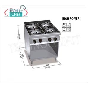 Cocina de Gas de 4 Quemadores con Mueble Abierto - Product Image 2