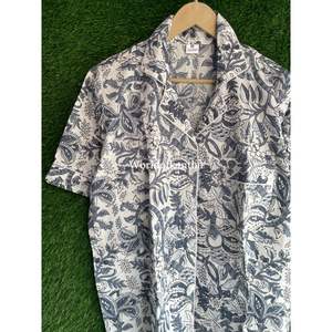 Conjuntos de pijama de pantalones cortos de algodón indio para mujer, traje de noche de estilo bohemio Hippie, serigrafiado a mano, ropa de dormir Acogedora al por mayor para el verano - Product Image 2