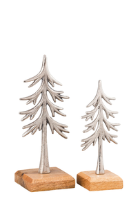 Sculpture d'arbre de Noël en métal moderne finition argentée faite à la main décoration de table écologique - Product Image 6